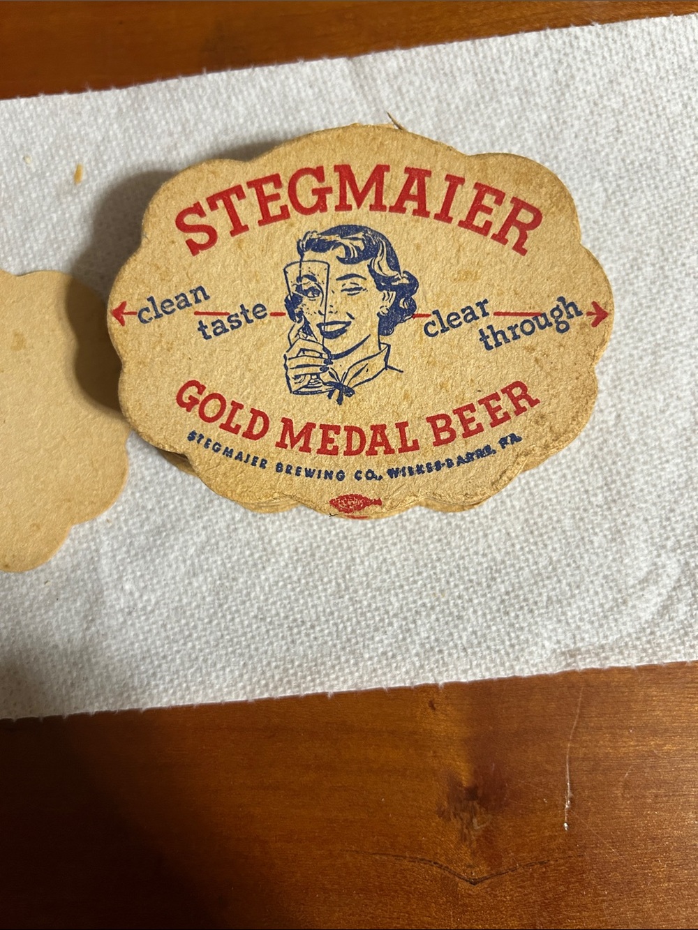 Set of 14 Stegmaier Gold Metal beer coasters vintage